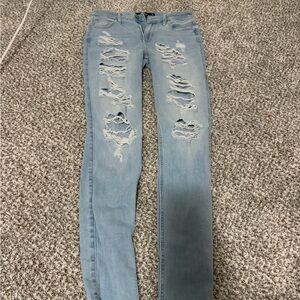 Hollister Light Blue Ripped Skinny Jeans